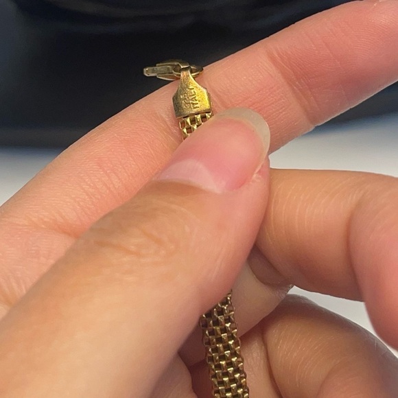 Sterling silver gold tone vermeli Italy chunky bracelet - Picture 2 of 4